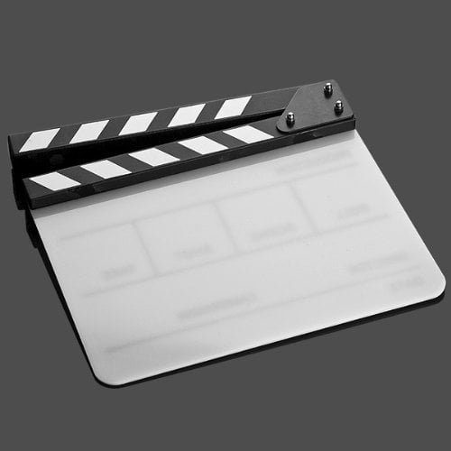 Professional Black & White Acrylic Clapper Board Slate