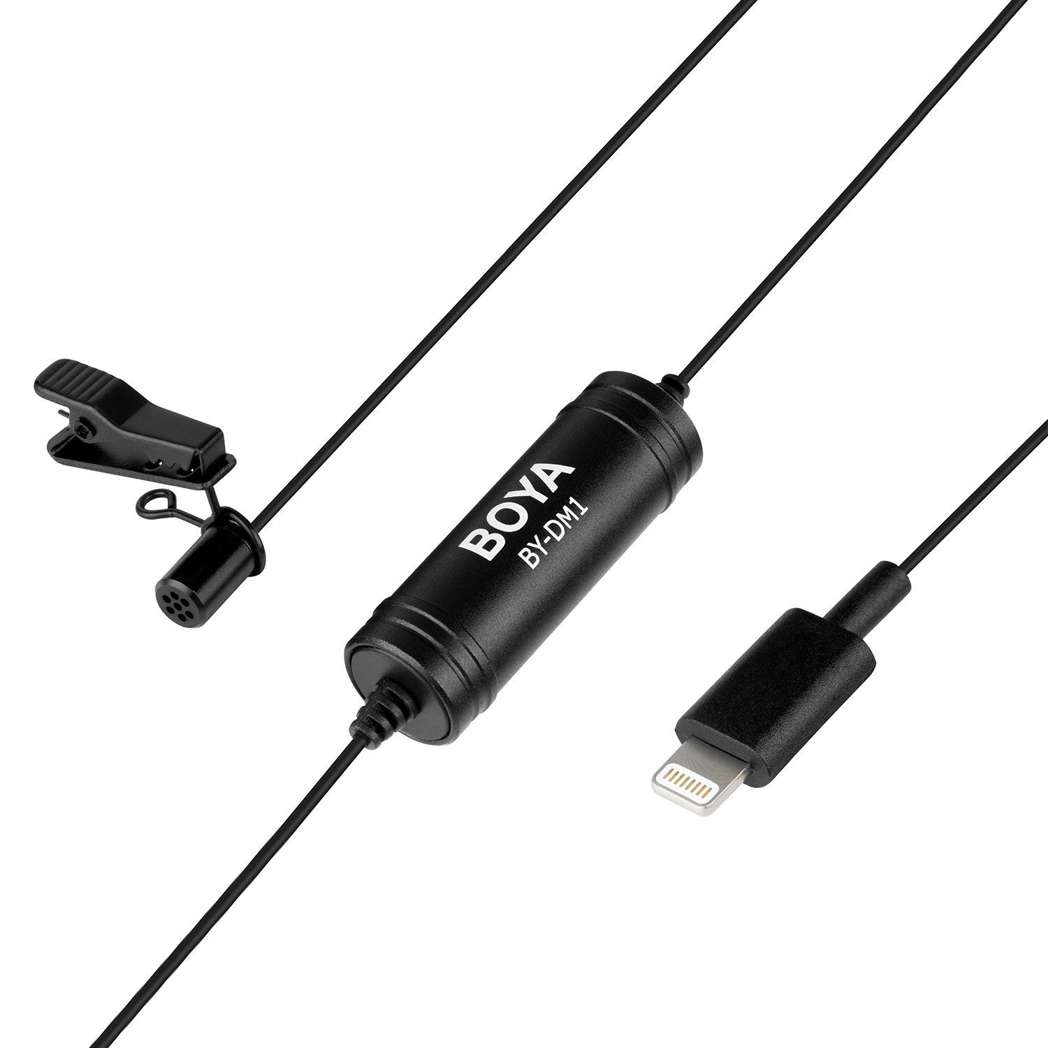 Boya BY-DM1 Lavalier Microphone Lapel Clip-on Mic with IOS Interface Plug Input