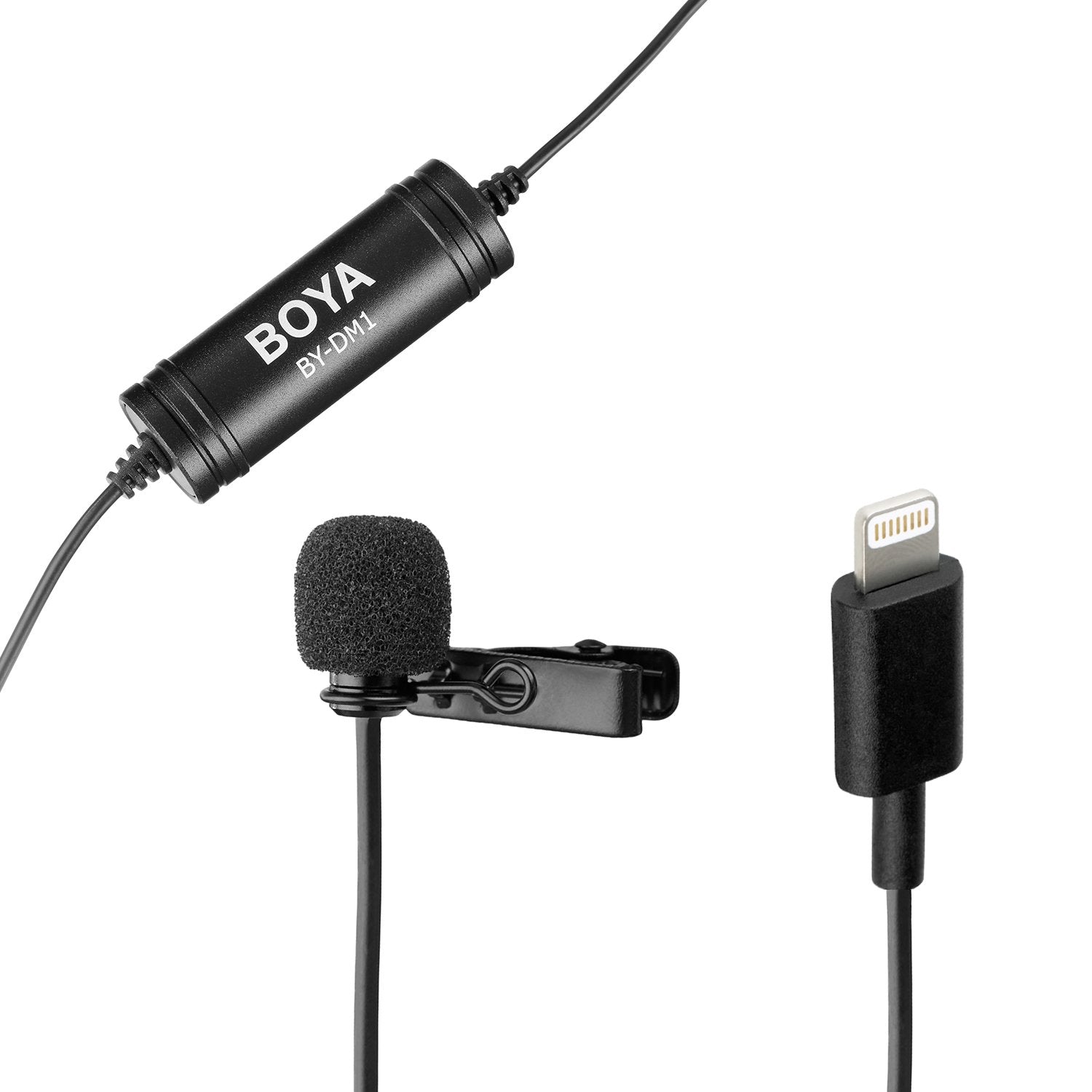 Boya BY-DM1 Lavalier Microphone Lapel Clip-on Mic with IOS Interface Plug Input