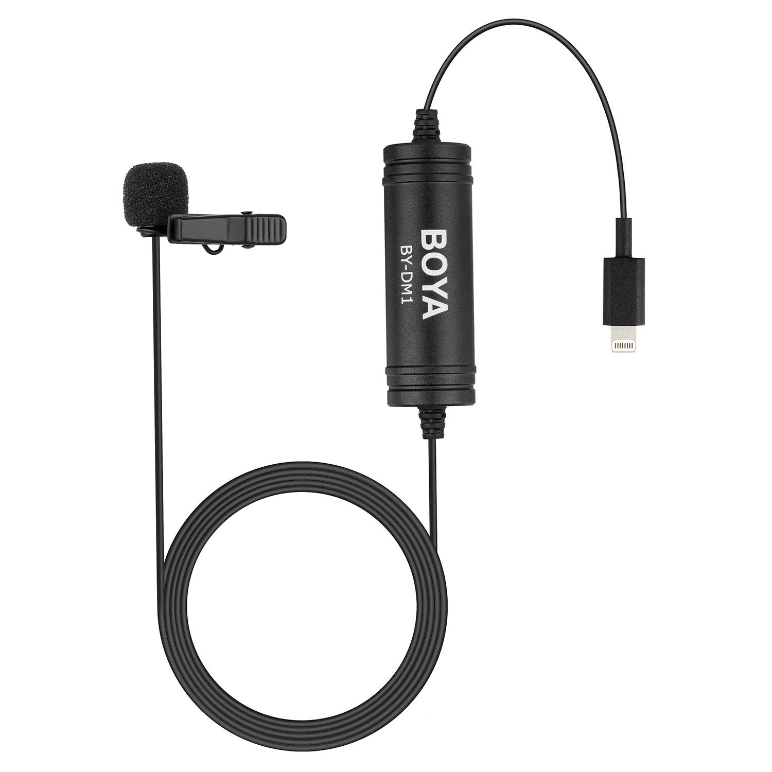 Boya BY-DM1 Lavalier Microphone Lapel Clip-on Mic with IOS Interface Plug Input