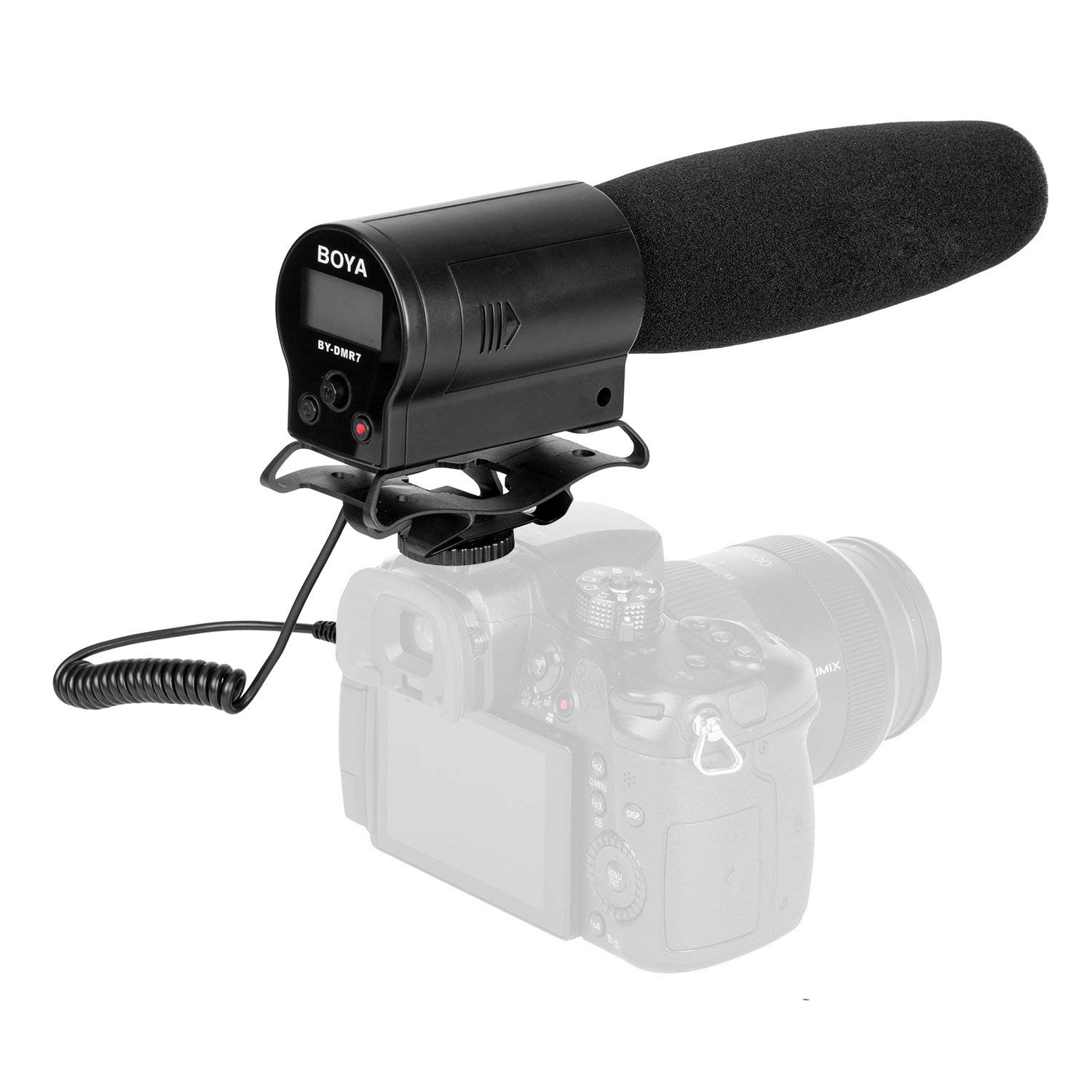 Boya BY-DMR7 Shotgun Condenser Microphone Broadcast Quality with Integrated Audio Recorder