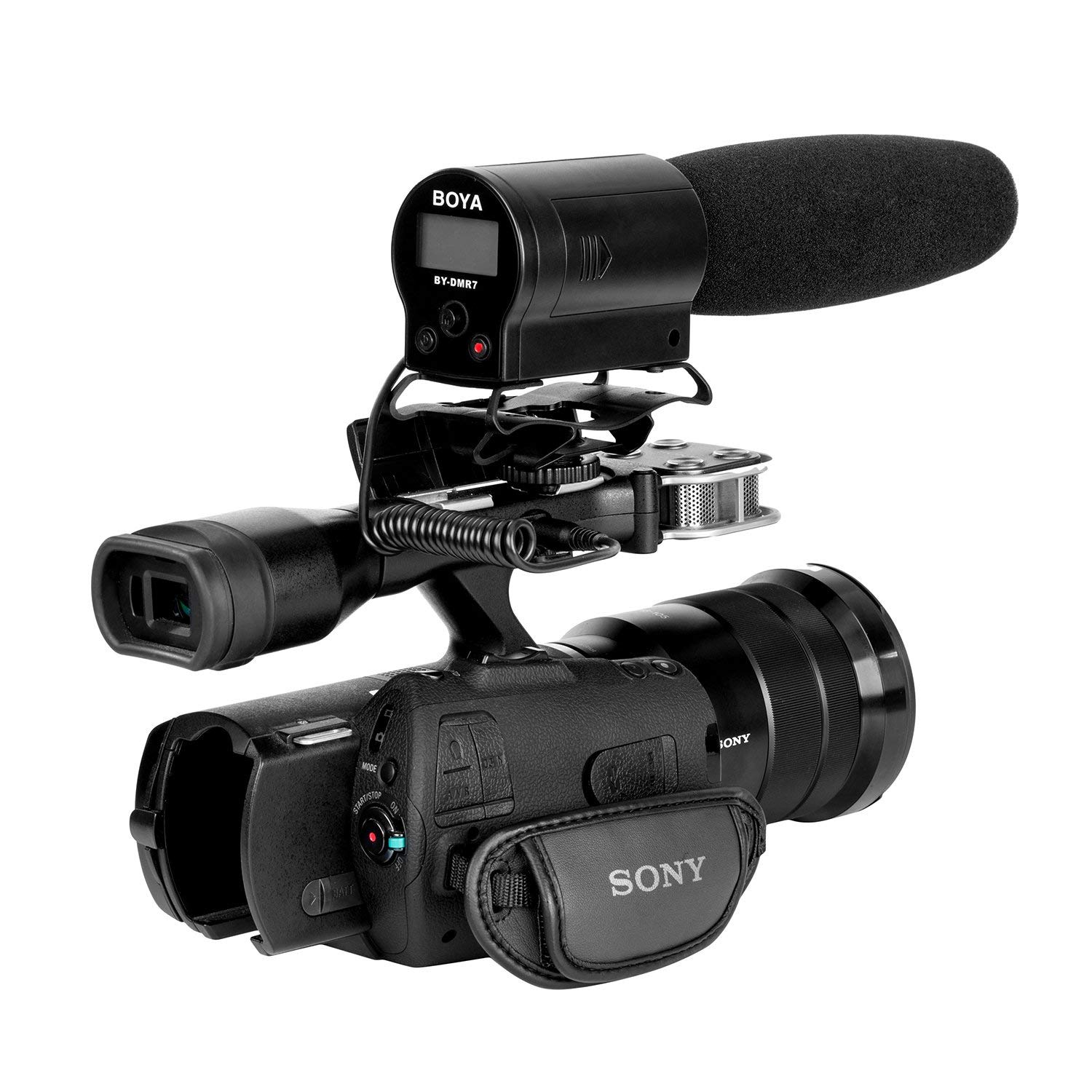 Boya BY-DMR7 Shotgun Condenser Microphone Broadcast Quality with Integrated Audio Recorder