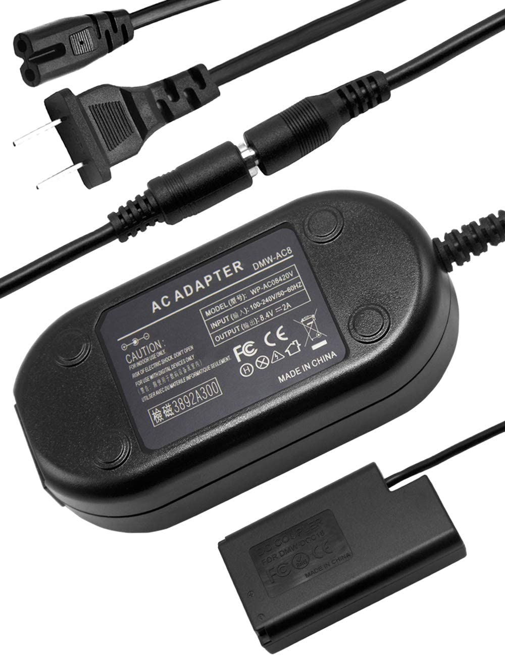 APEX DMW-DCC16 DMW-AC8 Camera AC Power Adapter Charger kit Replacement for Panasonic BLJ31 Battery and fit for LUMIX DC-S1 S1R S1H Lumix S Series Mirrorless Cameras