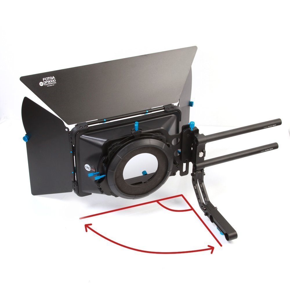 Fotga DP3000 M3 Swing-Away Matte Box for 15mm Rail Rod with Filter Holder