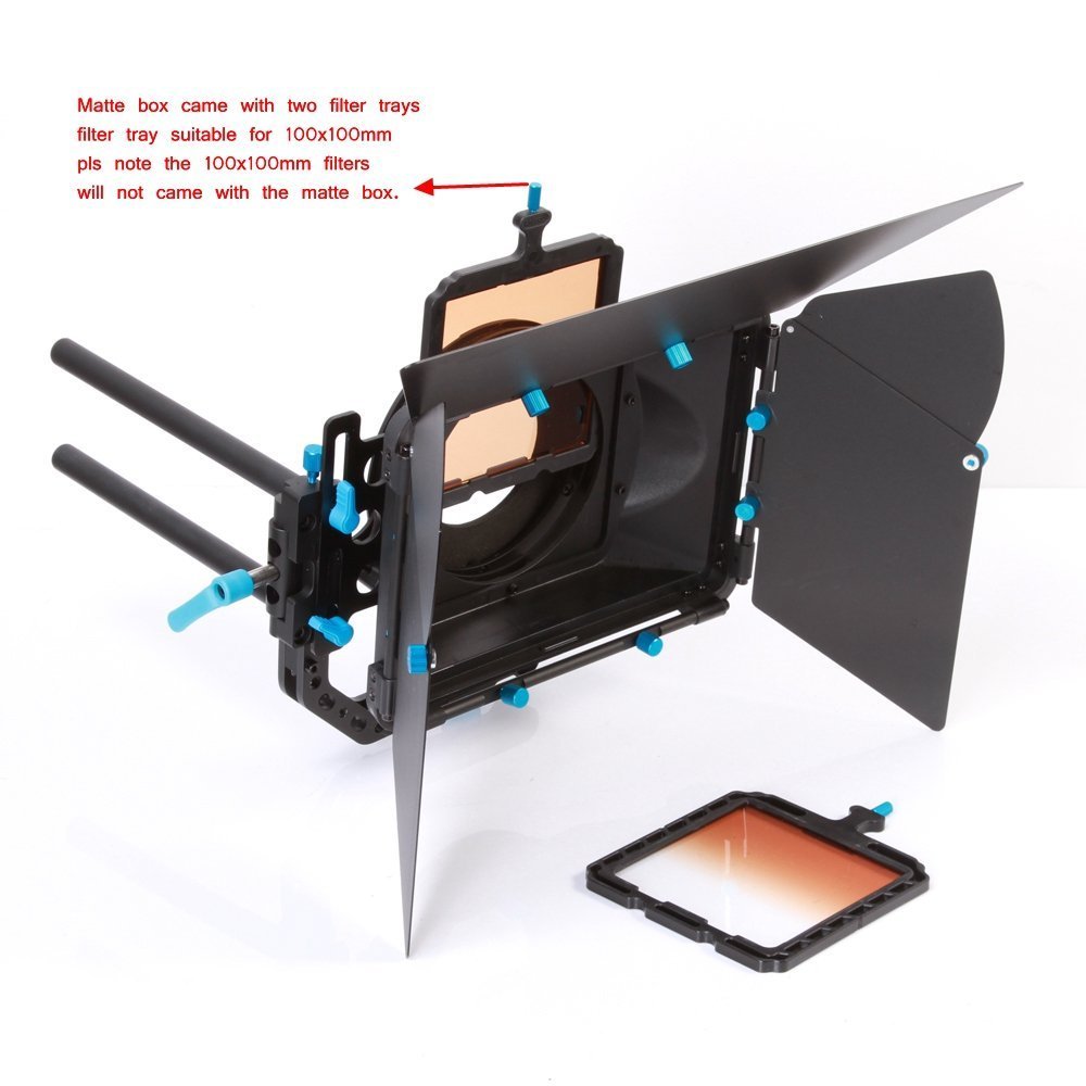 Fotga DP3000 M3 Swing-Away Matte Box for 15mm Rail Rod with Filter Holder