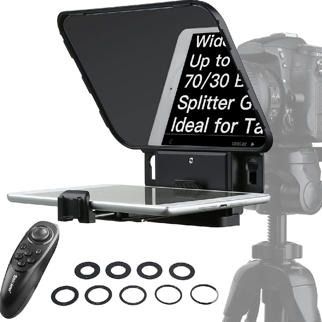 Desview / BESVIEW T3 TELEPROMPTER WITH TWO COLD SHOE MOUNT AND REMOTE CONTROL SUPPORT FOR DSLR, SMARTPHONE AND TABLET