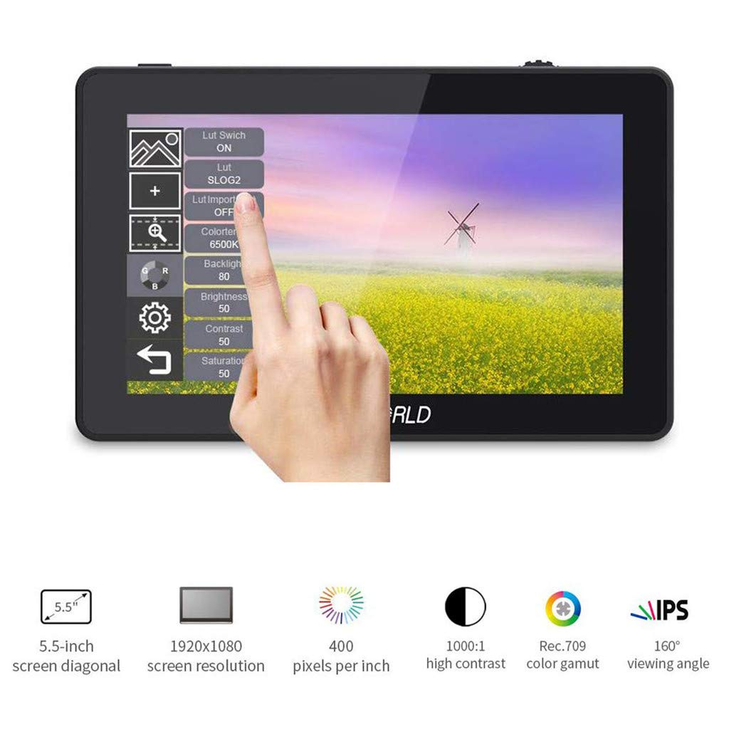 FEELWORLD F6 Plus 5.5inch  Touch Screen 4K LCD Monitor with Tilt Arm and 3D luts Input