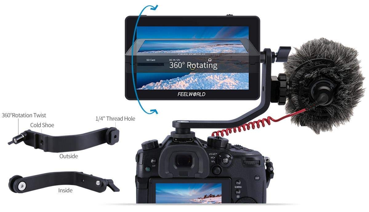 FEELWORLD F6 Plus 5.5inch  Touch Screen 4K LCD Monitor with Tilt Arm and 3D luts Input