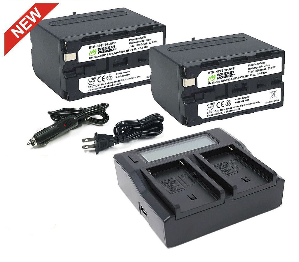 Wasabi Power Battery (2-Pack) and Dual Charger Kit for Sony NP-F960