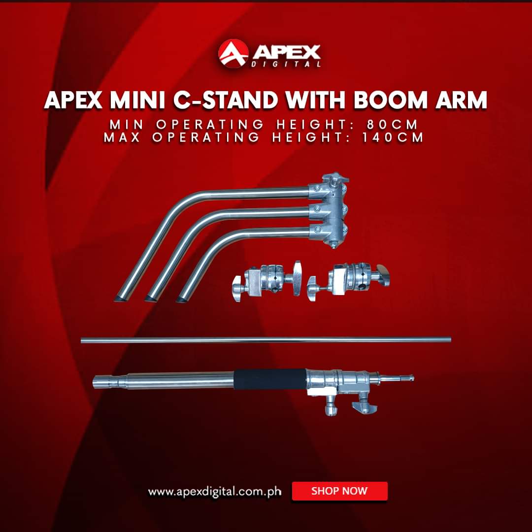 Apex Mini C-Stand and Mini C-Stand with boom arm