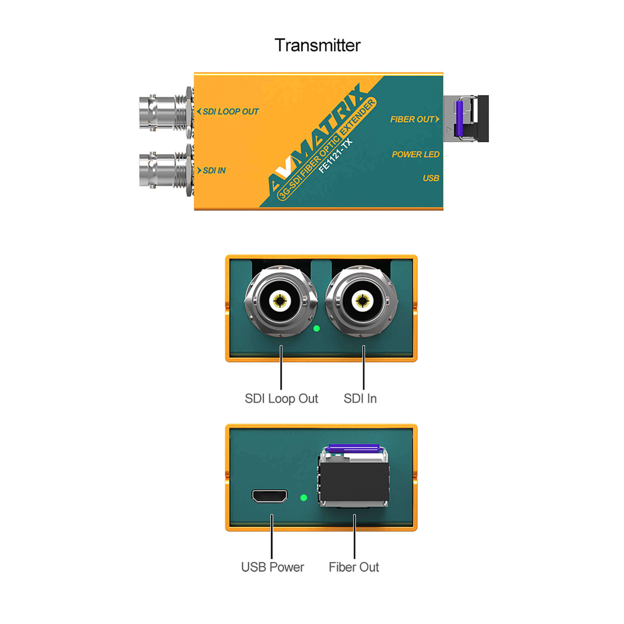 AVMatrix FE1121 3G-SDI Fiber Optic Extender