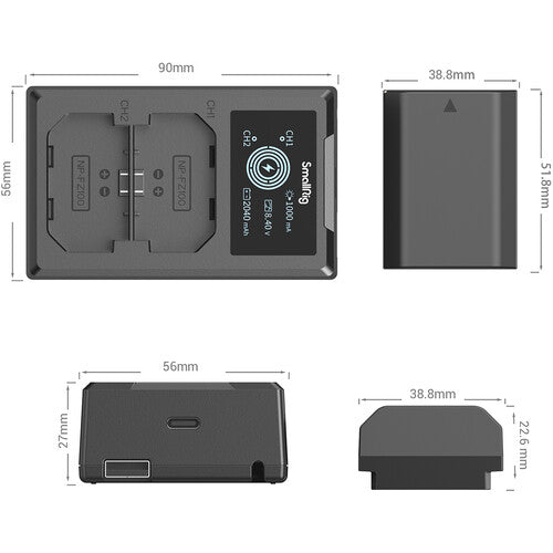 SmallRig NP-FZ100 2-Battery Kit with Dual Charger