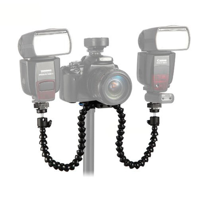 APEX Flexible Octopus Dual-arm Dual-shoe Flash Bracket Holder Mount for Macro Shot / Portraits