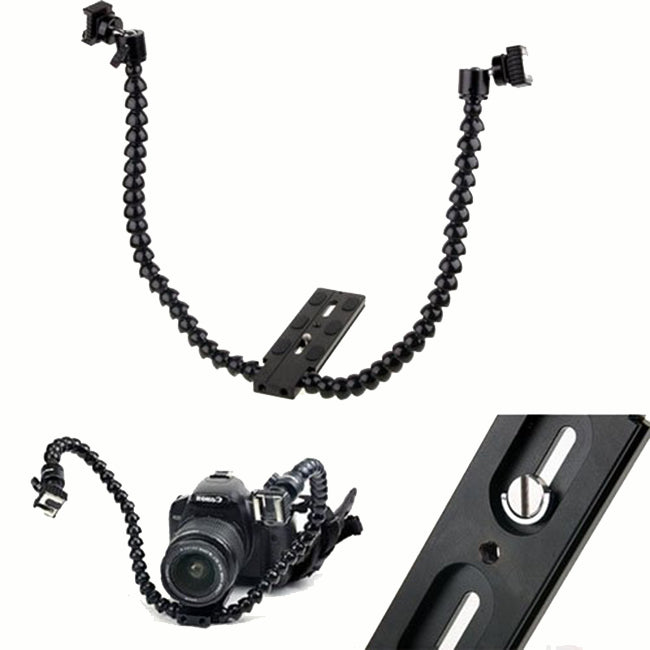 APEX Flexible Octopus Dual-arm Dual-shoe Flash Bracket Holder Mount for Macro Shot / Portraits