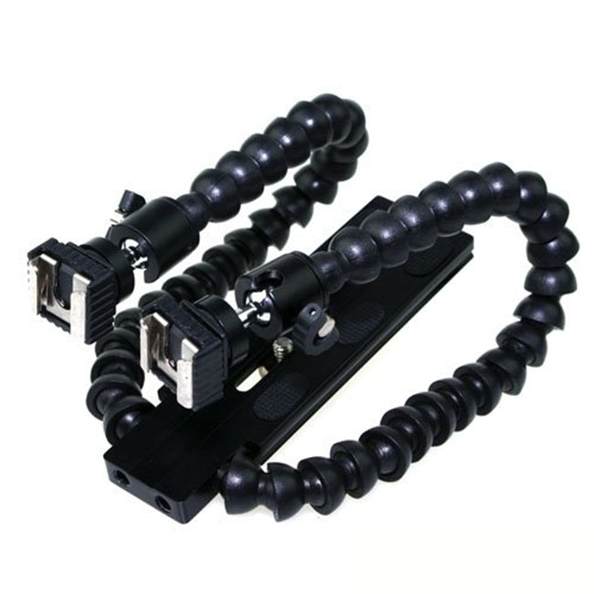 APEX Flexible Octopus Dual-arm Dual-shoe Flash Bracket Holder Mount for Macro Shot / Portraits