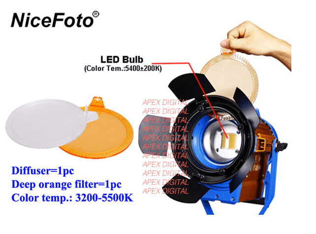 LED Fresnel CE-1500ws Continuous Video Light with Dimmer and Focus Knob