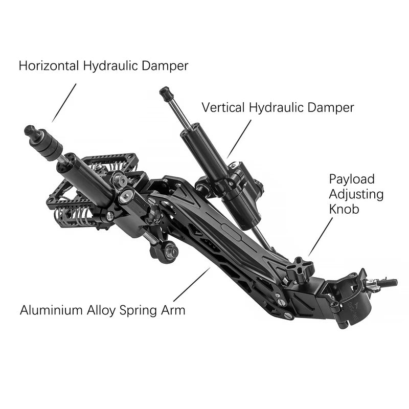 CAME-TV 2-22 Lbs Load Pro Camera Video Hydraulic Stabilizer Rod Mount With Suction Cup Mount GS11-SUCTION