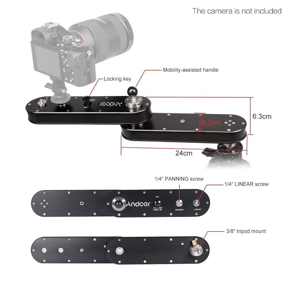 Latour Camera Slider Rail Track Dolly with Panning and Linear Motion Extends Up to 4× Distance