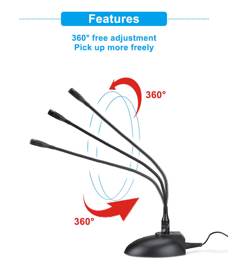 APEX Professional USB Gooseneck Microphone Table Desktop Conference Microphone