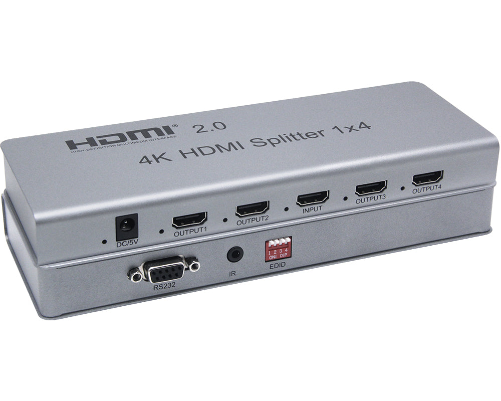 APEX 1X4 HDMI 2.0 Splitter 4K Distributor Amplifier Booster (1 in 4 out High Quality HDMI Splitter)