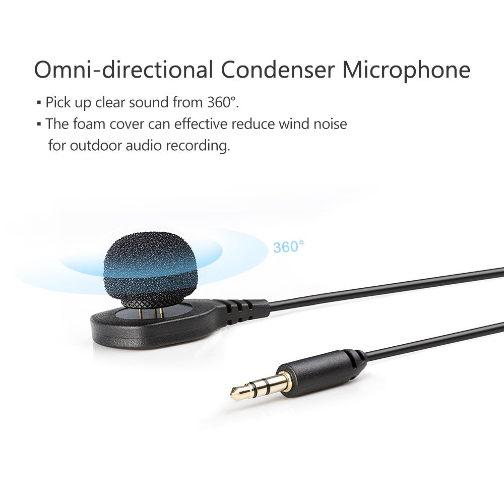 Boya BY-HLM1 Wearable Pin Microphone Omnidirection Conderser Lavalier Mic 3.5mm Plug