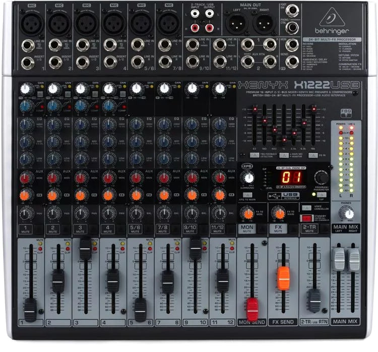 Behringer Xenyx X1222USB Mixer with USB and Effects