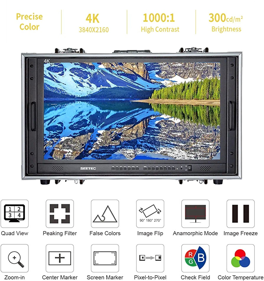 SEETEC 4K280-9HSD-CO 28-inch 4K Quad-Split LCD Monitors，3840×2160 3G SDI 4K HDMI IPS Full HD 8 Bit for Professional Live Event Post Production Director Film Camera Field