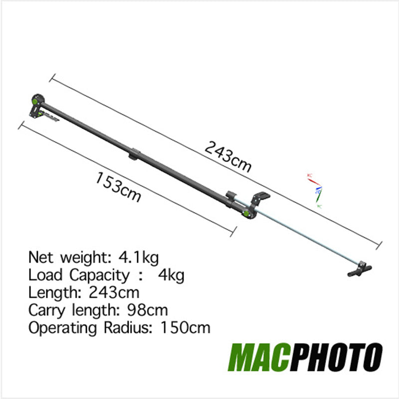 MACPHOTO CAMERA TELESCOPIC JIB CRANE upto 240cm