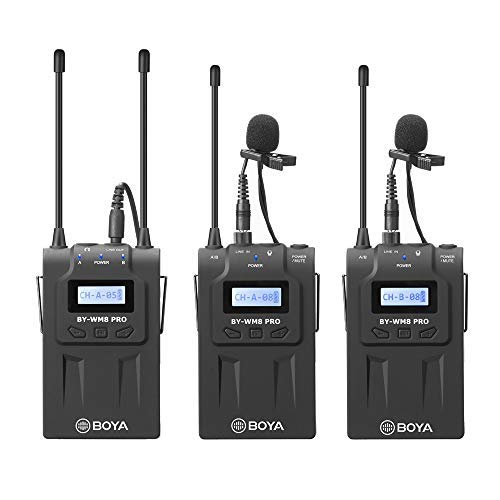 BOYA BY-WM8 Pro-K2 UHF Dual-Channel Wireless Microphone System Dual Transmitter + Single Receiver