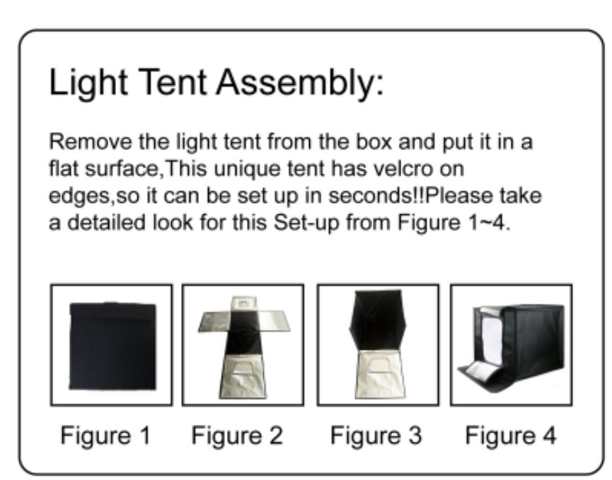 Photography Light Box with Built In LED Lights and Backgrounds