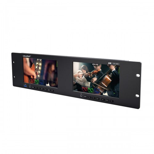 Lilliput Dual 7" Rackmount Monitors with 12G-SDI & HDMI 2.0 (3 RU)