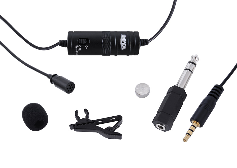 Boya BY-M1 Omni-Directional Lavalier Microphone for Smartphones and DSLR Cameras