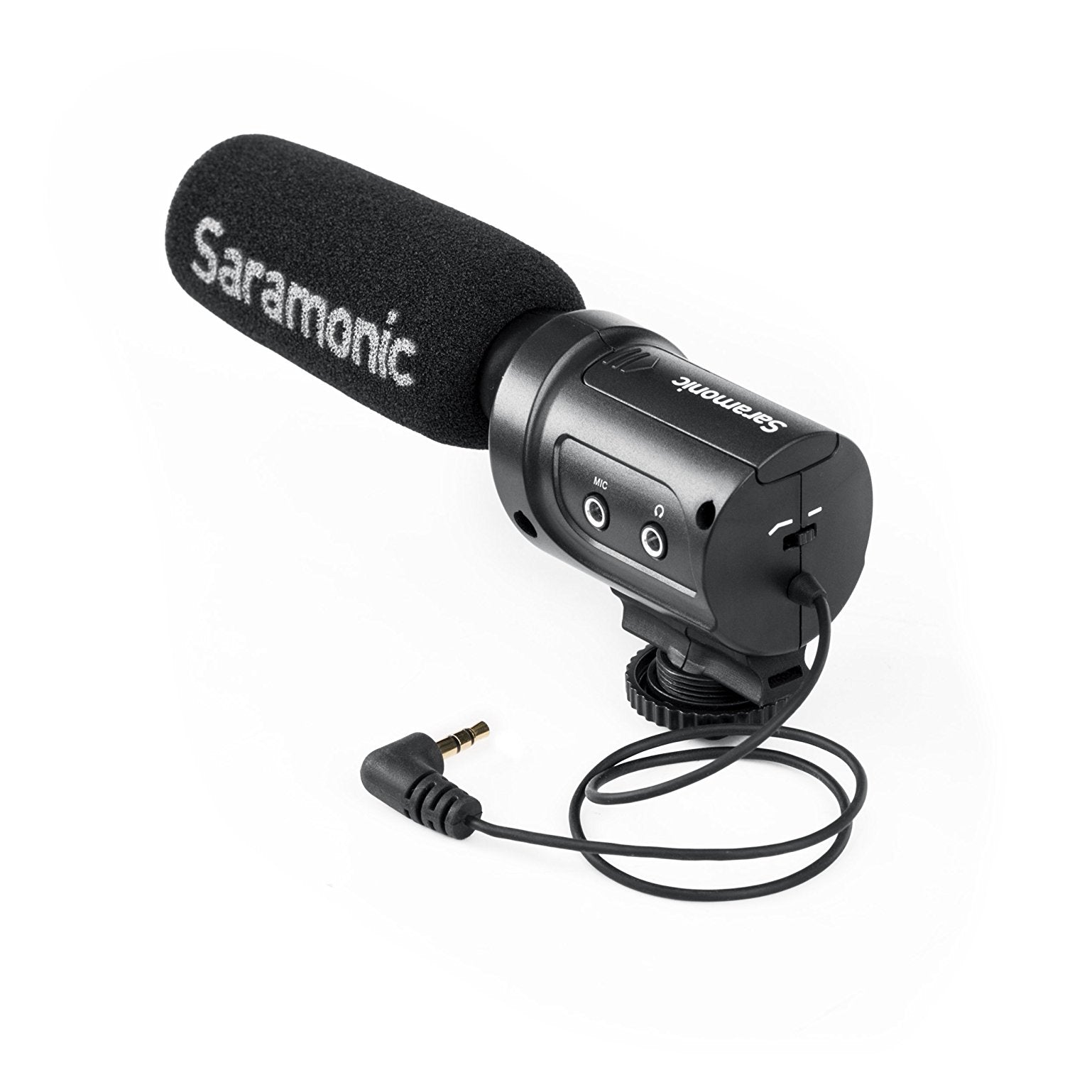 Saramonic SR-M3 Mini Directional Condenser Microphone with Integrated Shockmount, Low-Cut Filter & +10dB Audio Gain Switches for DSLR Cameras & Camcorders