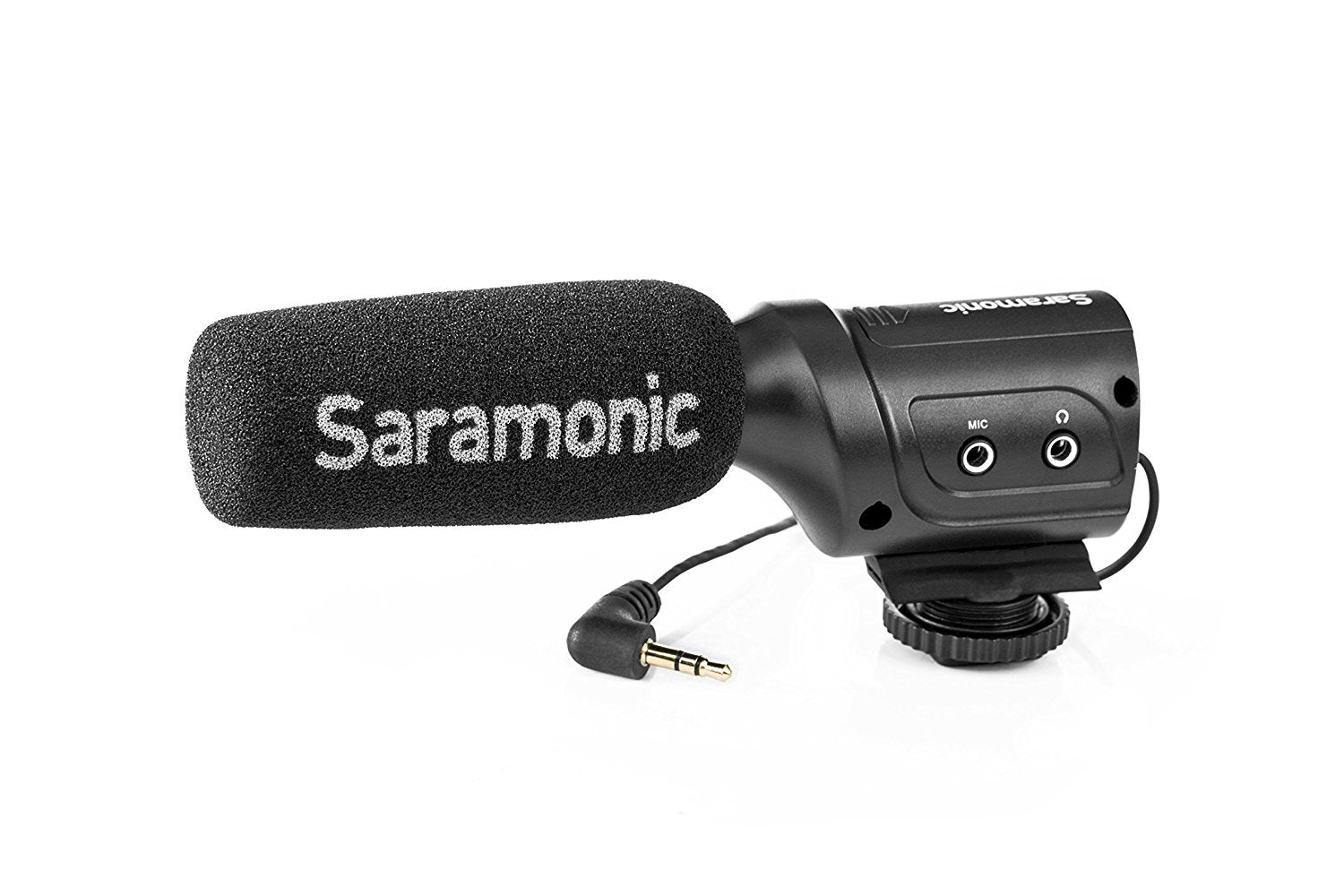 Saramonic SR-M3 Mini Directional Condenser Microphone with Integrated Shockmount, Low-Cut Filter & +10dB Audio Gain Switches for DSLR Cameras & Camcorders