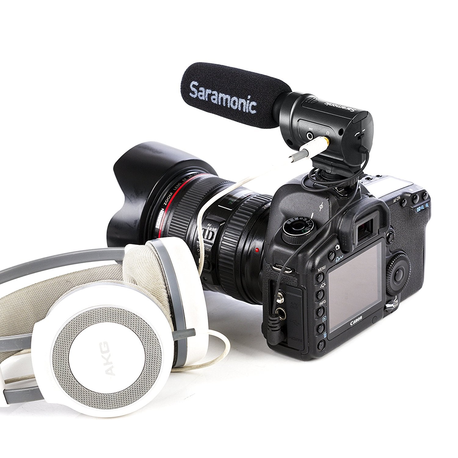 Saramonic SR-M3 Mini Directional Condenser Microphone with Integrated Shockmount, Low-Cut Filter & +10dB Audio Gain Switches for DSLR Cameras & Camcorders