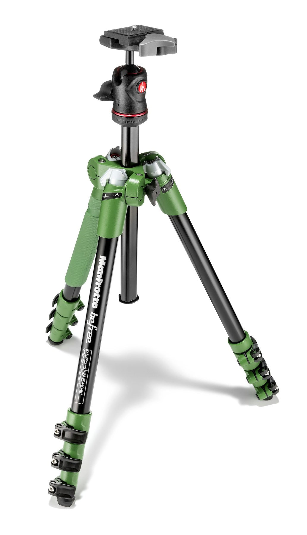 Manfrotto MKBFRA4GR-BH BeFree Color Aluminium Travel Tripod Kit, Green