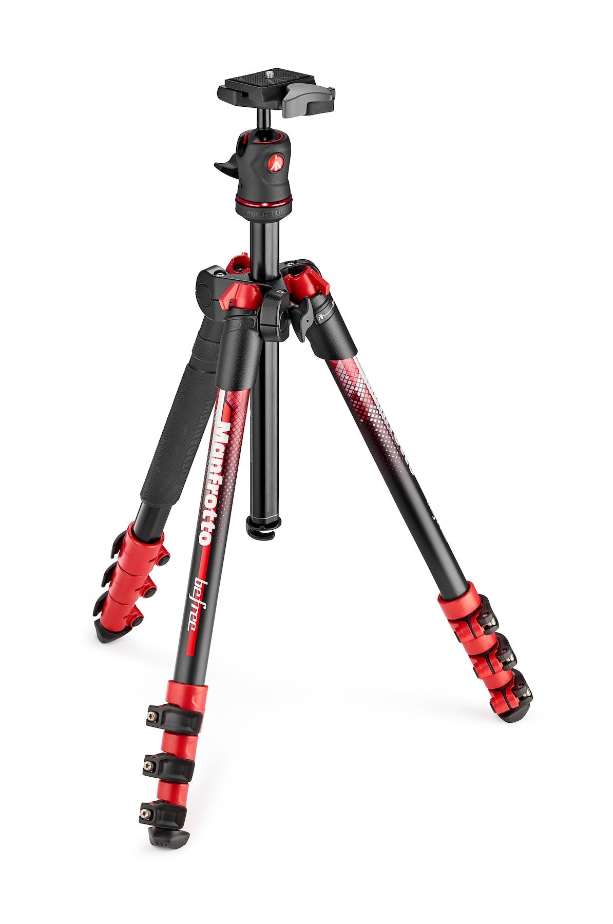 Manfrotto MKBFRA4RD-BH BeFree Color Aluminium Travel Tripod kit, Red