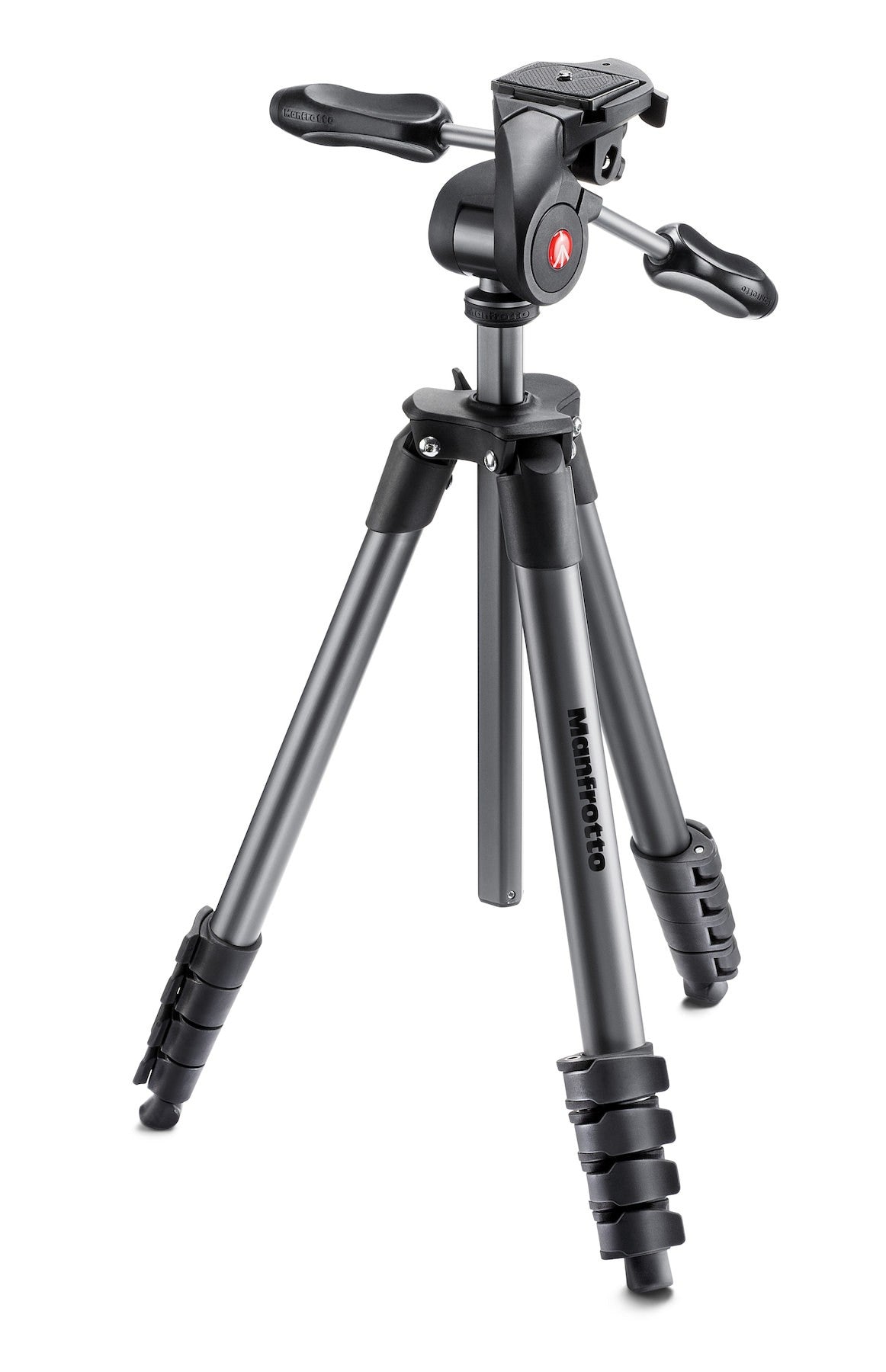 Manfrotto MKCOMPACTADV-BK Compact Advanced Aluminium Tripod with 3-way Head, Black