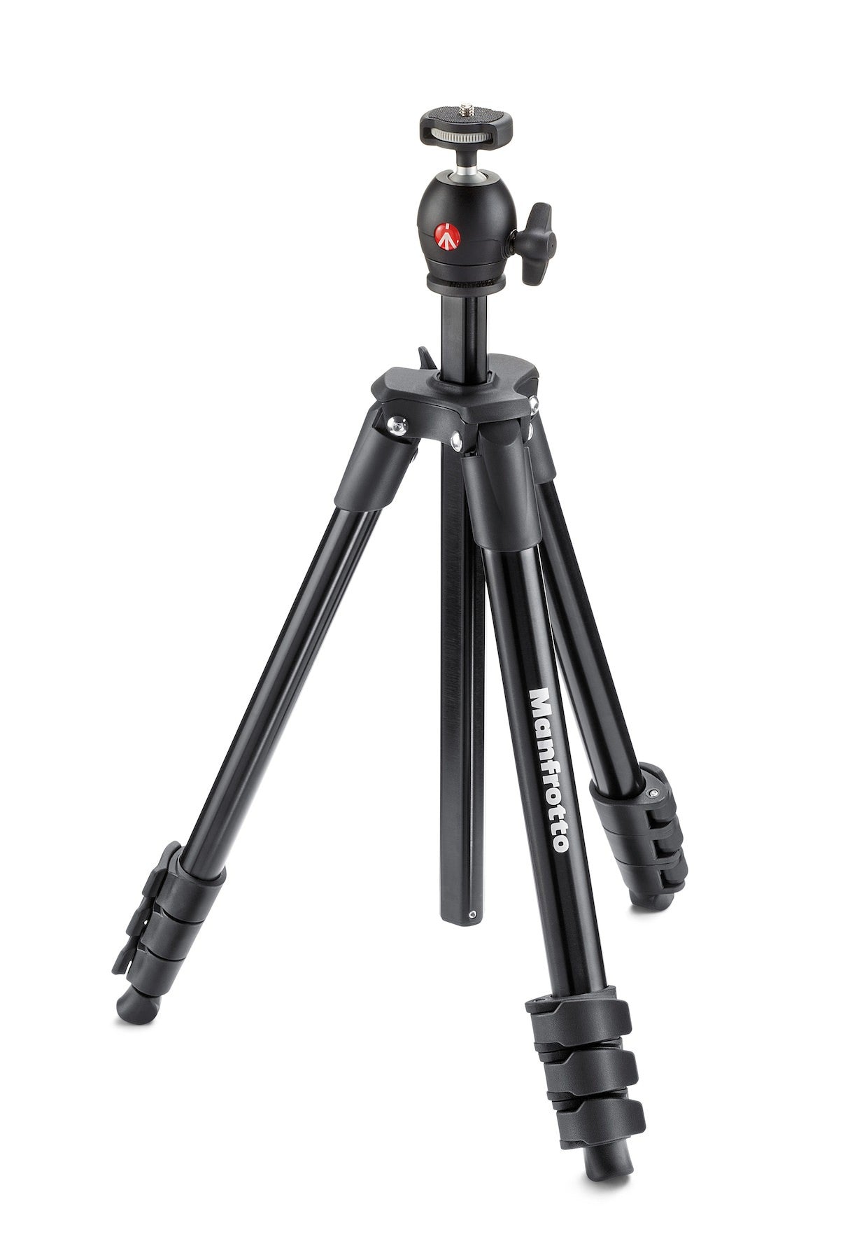 Manfrotto MKCOMPACTLT-BK Compact Light Aluminum Tripod with Ball Head, Black