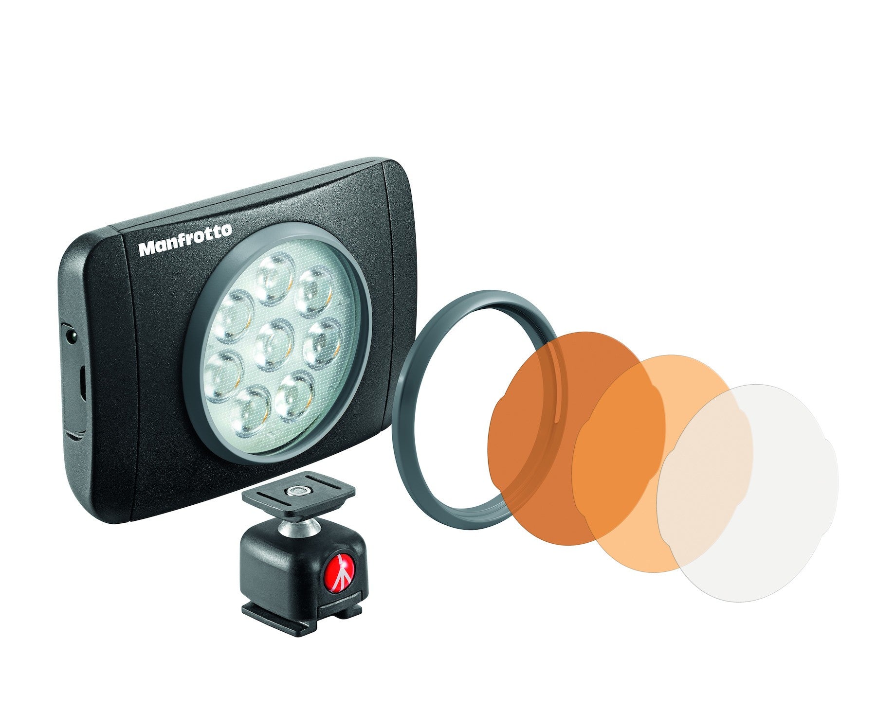 Manfrotto MLUMIEMU-BK LED Light Lumimuse 8 LED, Black, Snap-fit Filter Mount