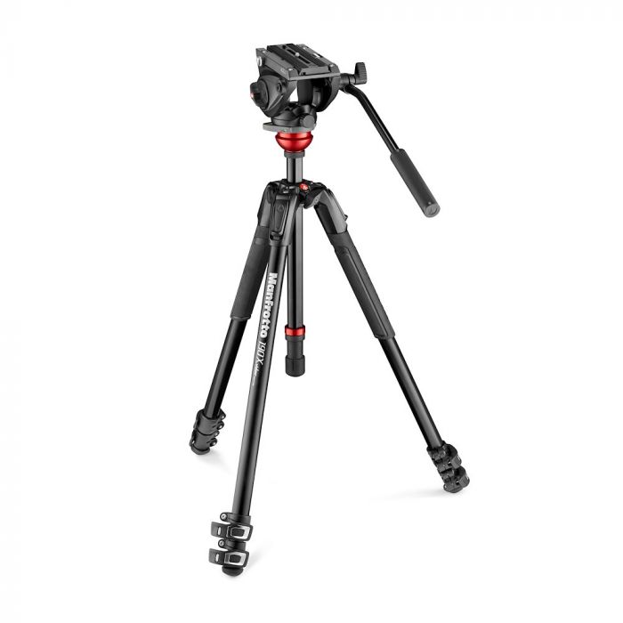 MANFROTTO 500 Fluid Video Head Flat Base with 190X Video Alu Tripod