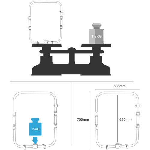 DigitalFoto MAGIC RING I Handheld Gimbal Ring with ARRI-Style Rosette Adapter for Zhiyun CRANE 3S