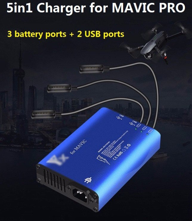 DJI MAVIC PRO 5 IN 1 SMART MULTI BATTERY INTELLIGENT CHARGING HUB BATTERY CHARGER