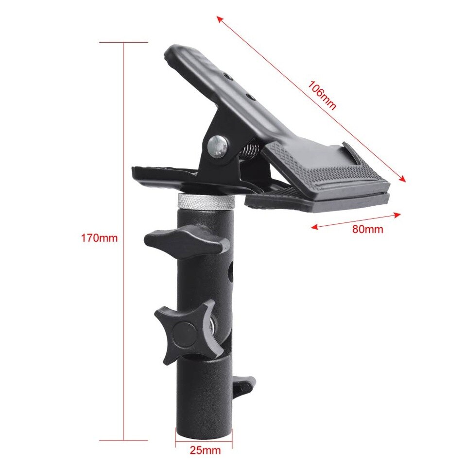 Apex Studio Heavy Duty Metal Clamp holder with 5/8" Light Stand attachment for reflector