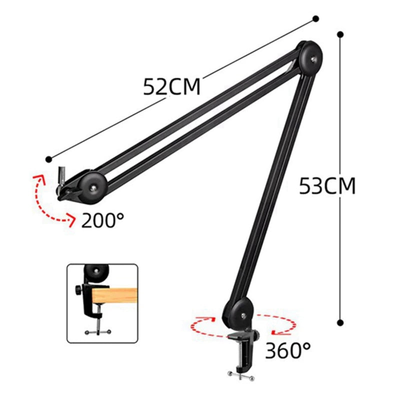 APEX Heavy Duty Mic Arm Microphone Stand Suspension Scissor Boom Stands built in Spring Arm