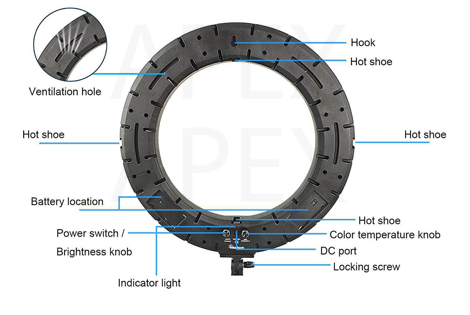 ALL NEW APEX 18INCH BICOLOR DIMMABLE LED RINGLIGHT ULTIMATE PACKAGE