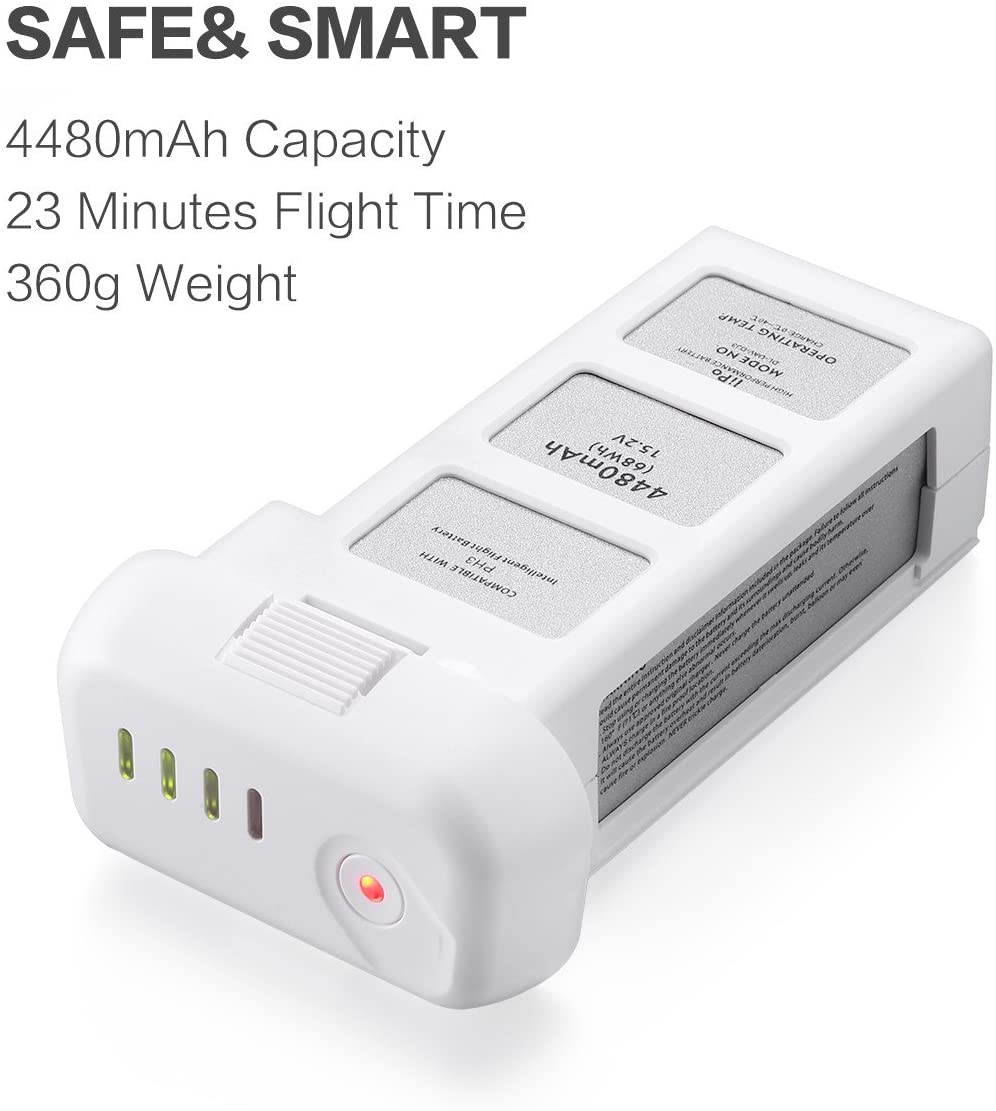 15.2V 4480mAh LiPo Intelligent Battery Replacement Battery for DJI Phantom 3 SE, Professional, Phantom 3 Advanced, Phantom 3 Standard, 4K Drones