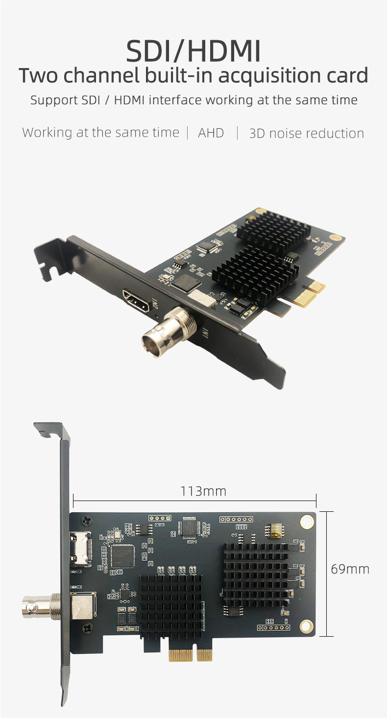 APEX SDI/HDMI 2-channel PCI Capture Card 1080p 60fps