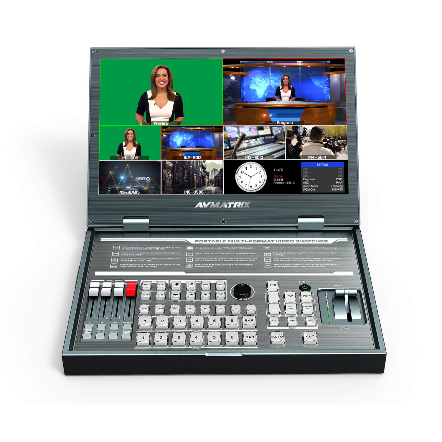 AVMatrix PVS0615U 6-Channel Multi-format Video Switcher