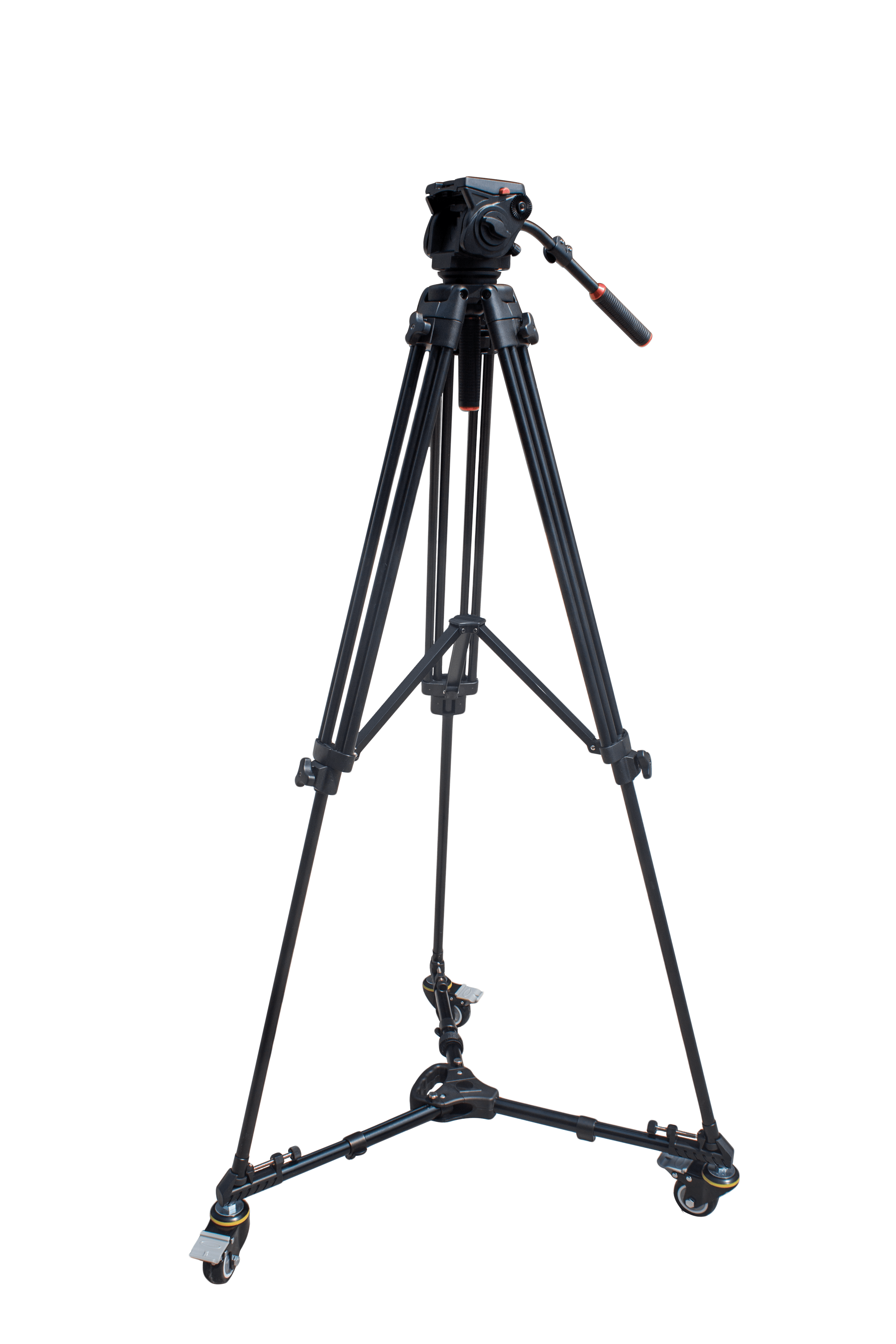 Heavy Duty Professional Tripod with Dolly Wheels for Teleprompter